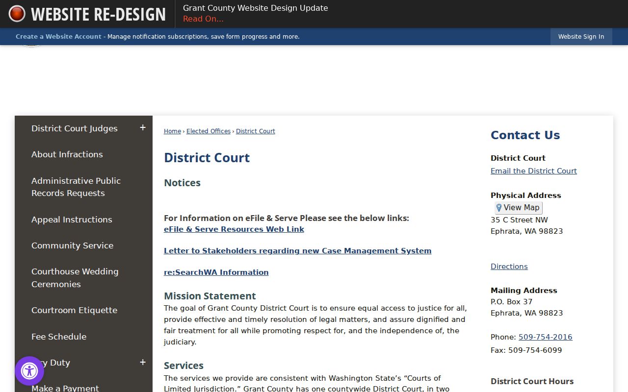 Grant County District Court criminal case records page